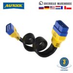 AUTOOL 60CM Car 16 Pin OBDII Enhanced Extension Male to Female Cable for Launch Easydiag/THINKDIAG/THINKDRIVER/ELM327 OBD2 Cable