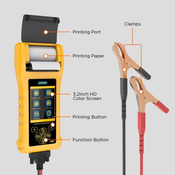 AUTOOL BT760 Battery Load Tester with Printer