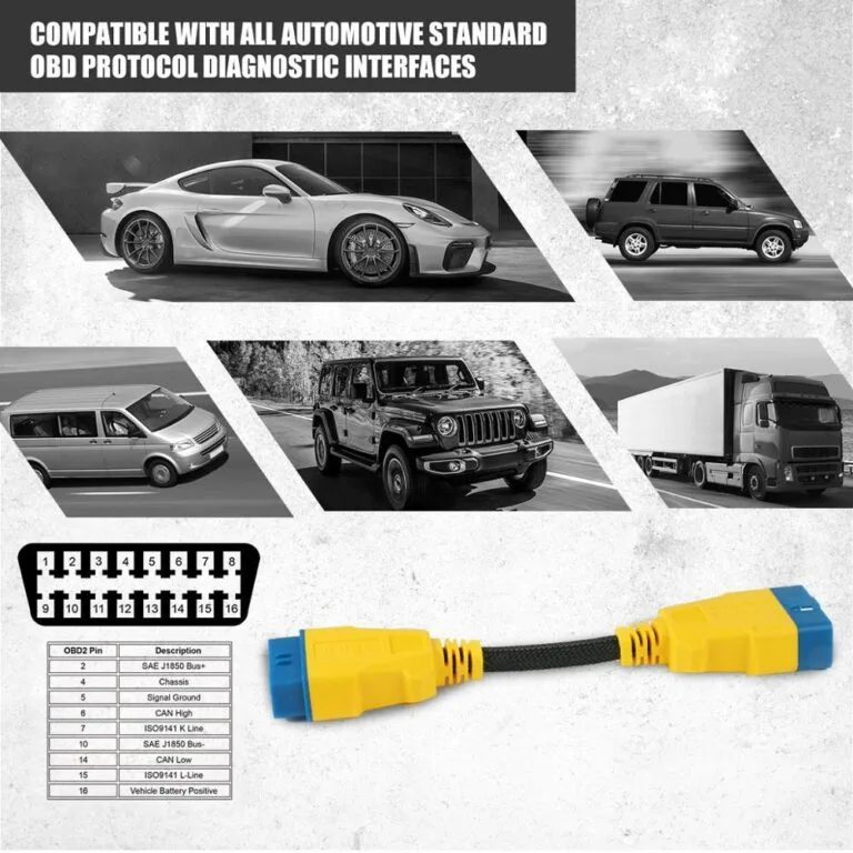 AUTOOL 20CM OBD2 Reinforced Nylon Extension