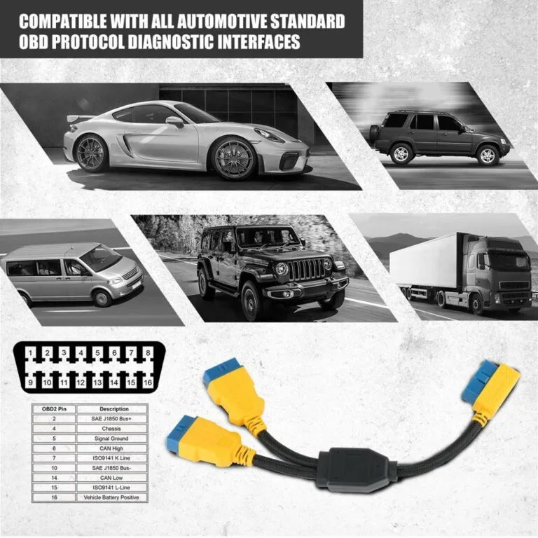 AUTOOL 35CM OBD2 Cable Connector OBD2