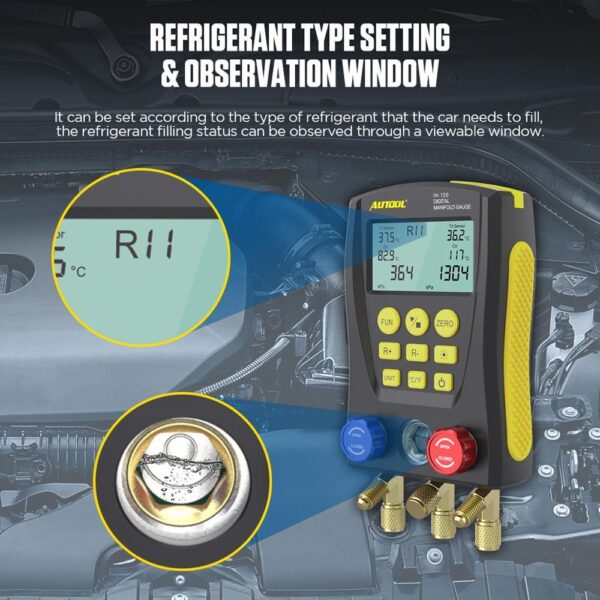 AUTOOL LM120 AC Manifold Gauge Refrigerant