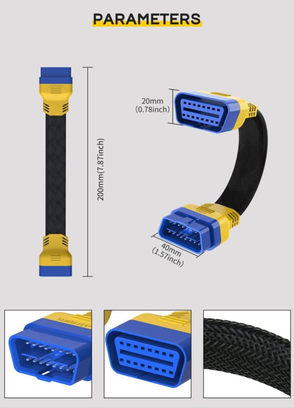 AUTOOL OBD2 II Enhanced Flexible Extension