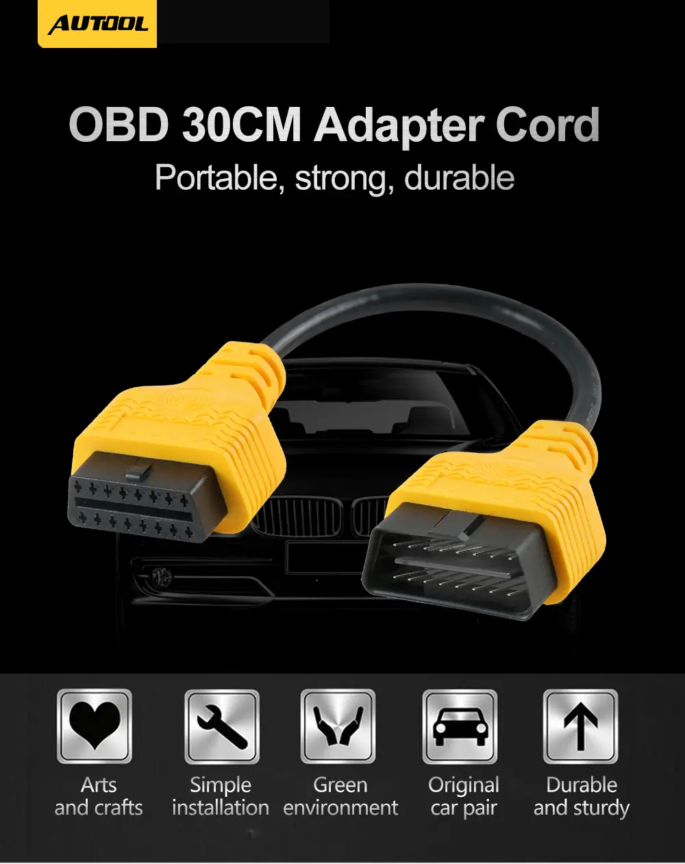 AUTOOL OBD 30CM adapter cord main product image