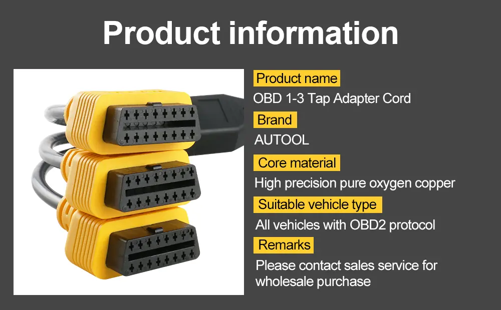 AUTOOL OBD 1-3 tap adapter cord product information image