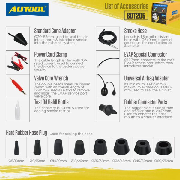 AUTOOL SDT205 Automotive Smoke Machine Leak Detector