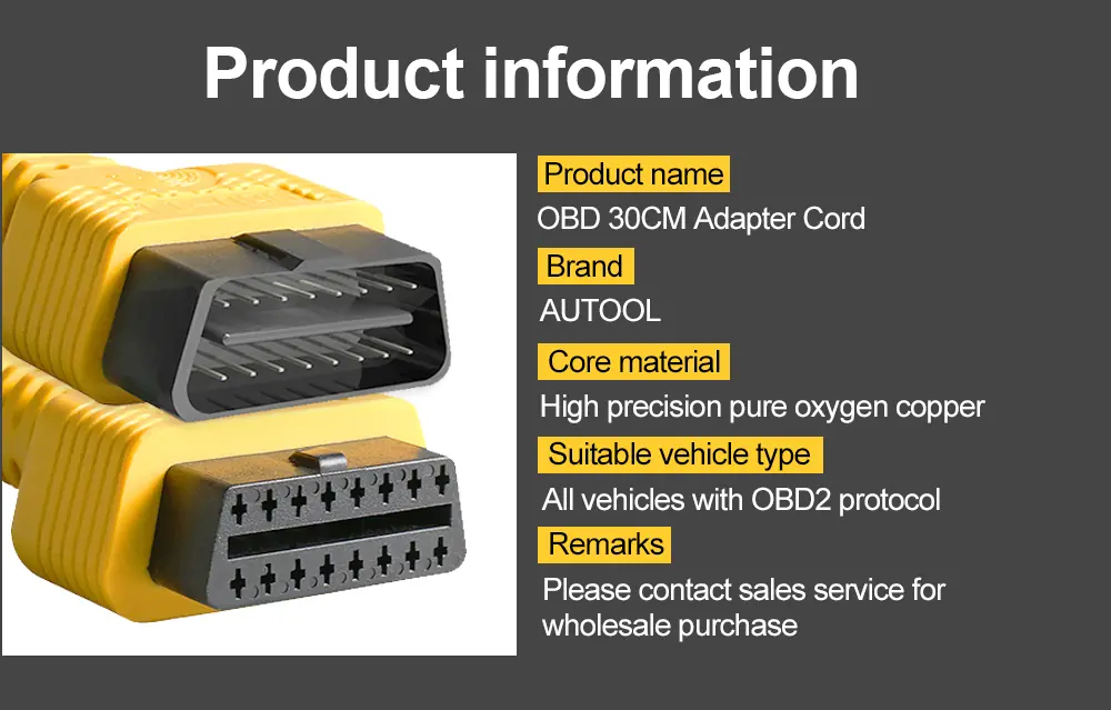 AUTOOL OBD 30CM adapter cord product information image