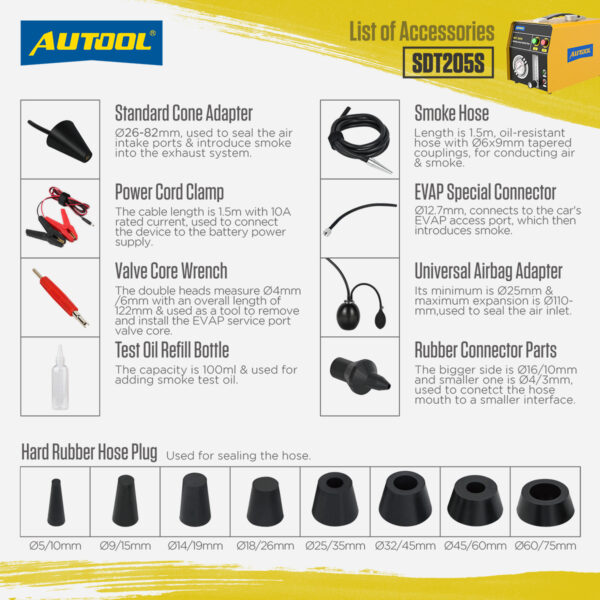 AUTOOL SDT205S Smoke Leak Detector