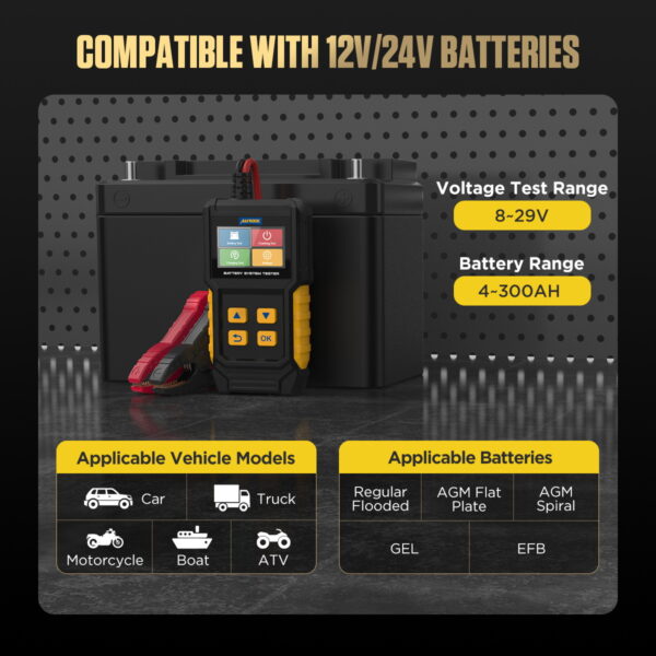 AUTOOL BT360 Digital Automotive Diagnostic Battery Tester Analyzer  Charging Scanner Tool