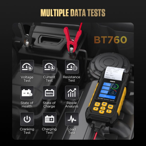 AUTOOL BT760 Battery Load Tester with Printer