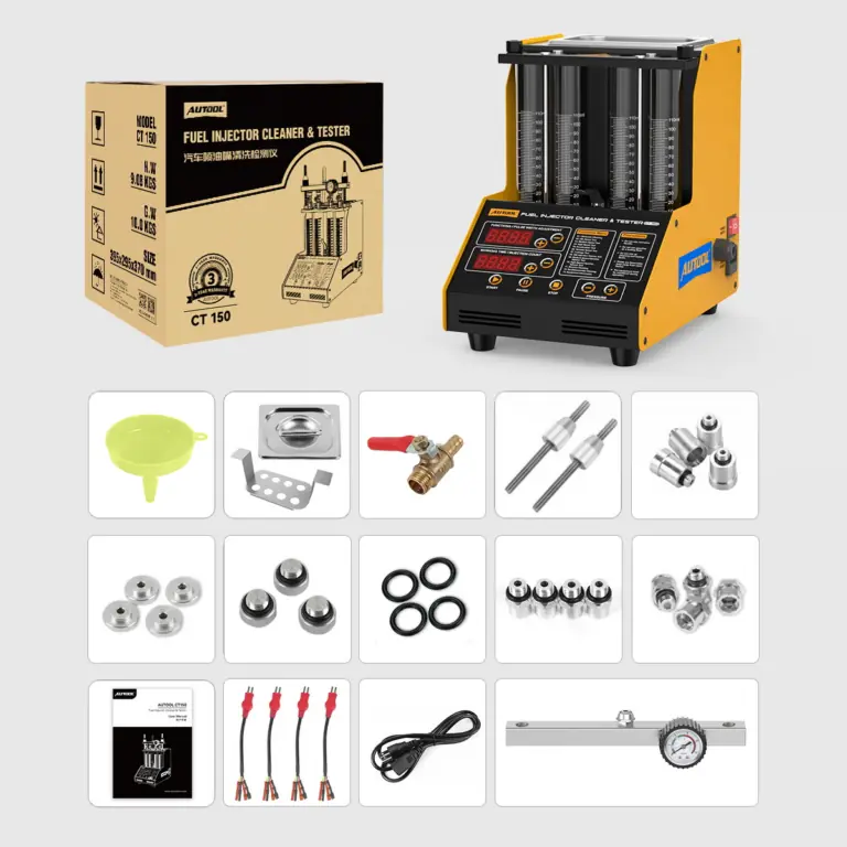 AUTOOL Nettoyant et testeur d'injecteurs de carburant CT150 pour moteurs 4 cylindres
