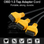 AUTOOL 50cm 1-to-3 Two-Pack OBD2 Splitter Cable