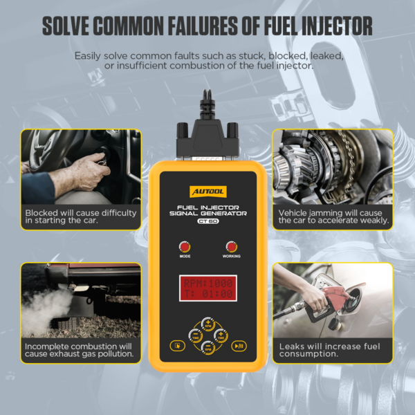 AUTOOL CT60 Fuel Injector Signal Generator Fuel Injector Super Pulse Signal Tester