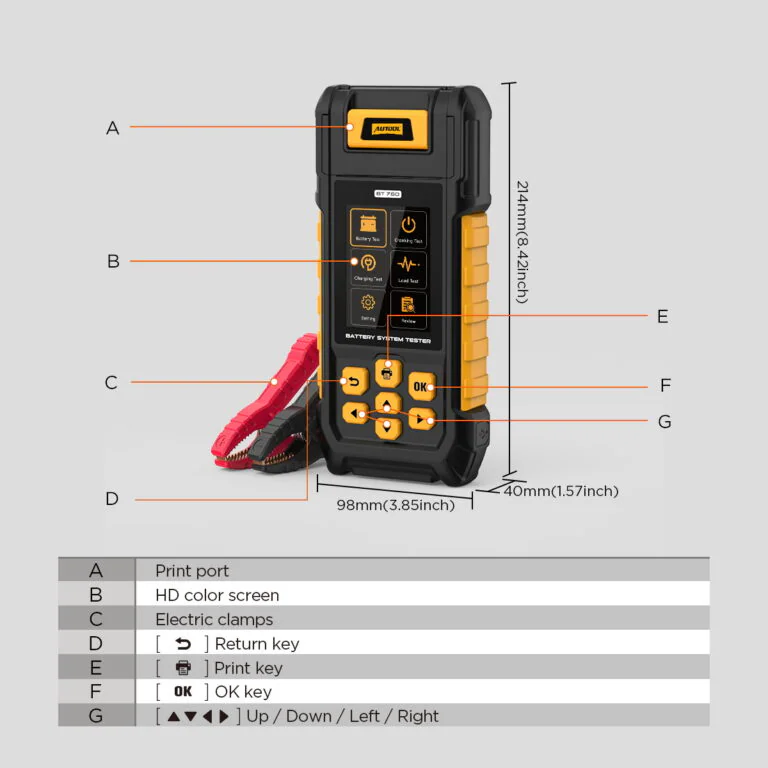 AUTOOL BT760 Battery Tester with Thermal Printer