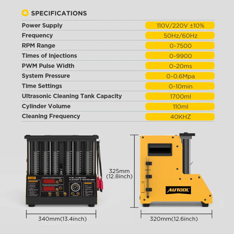 AUTOOL CT200 6-Cylinder Fuel Injector Cleaner and Tester-10 AUTOOL CT200 6기통 연료 분사기 세척 및 테스트기