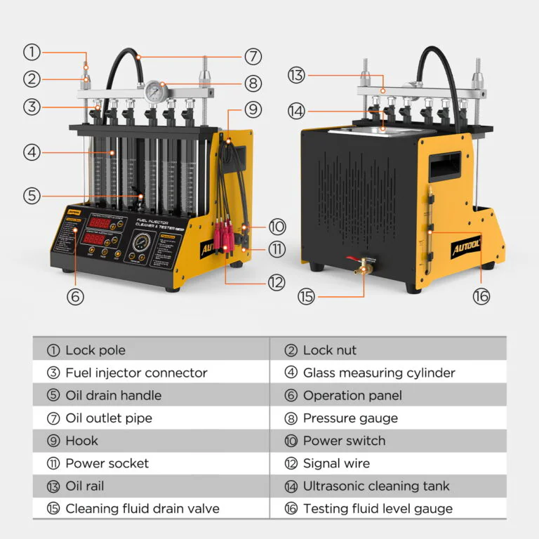 AUTOOL CT200 6-Cylinder Fuel Injector Cleaner and Tester