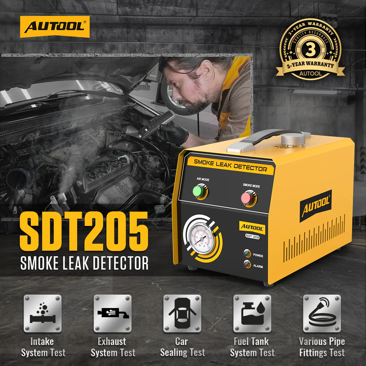 AUTOOL SDT205 smoke leak detector