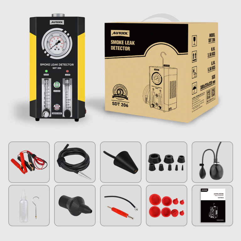 AUTOOL SDT206 Automotive Smoke Machine with Dual Built-In Pumps & Flow Control