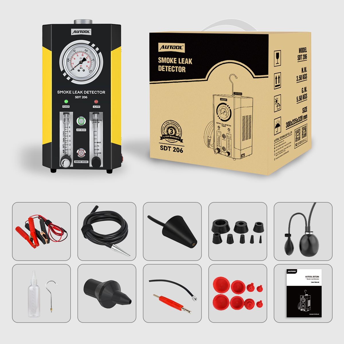 AUTOOL SDT206 package contents