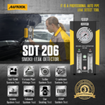 AUTOOL SDT206 Automotive Smoke Machine with Dual Built-In Pumps & Flow Control