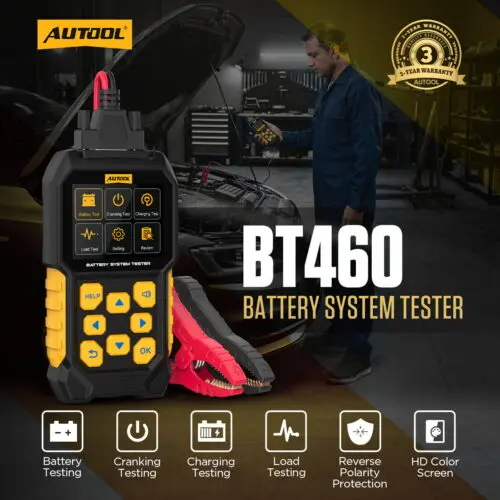 AUTOOL BT880 Car Load Battery Tester Leakage Test with Built-in Temperature Sensor