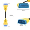 AUTOOL 20CM Car OBD2 Reinforced Nylon Extension Cord Male to Female Cable for Launch Easydiag/THINKDIAG/THINKDRIVER/ELM327 Cable