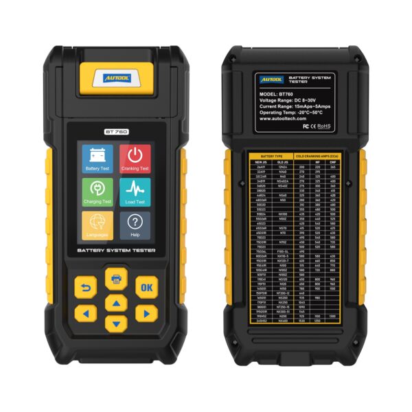 AUTOOL BT760 Battery Load Tester Printer