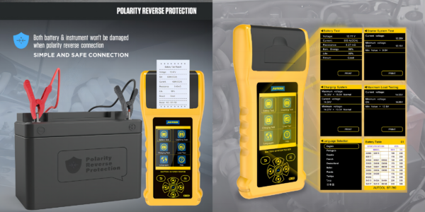 AUTOOL BT760 Battery Load Tester Printer