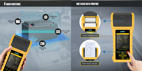 AUTOOL BT760 Battery Load Tester Printer