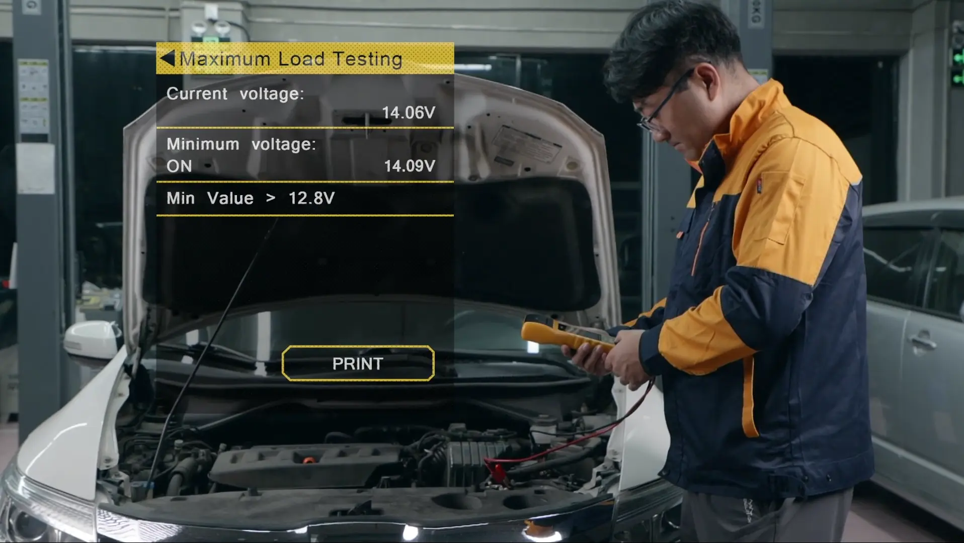 AUTOOL BT760 maximum load test screen