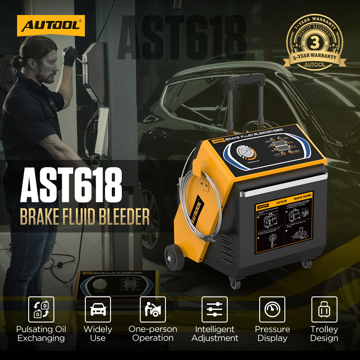 AUTOOL AST618 pulsating brake and clutch bleeder main product image