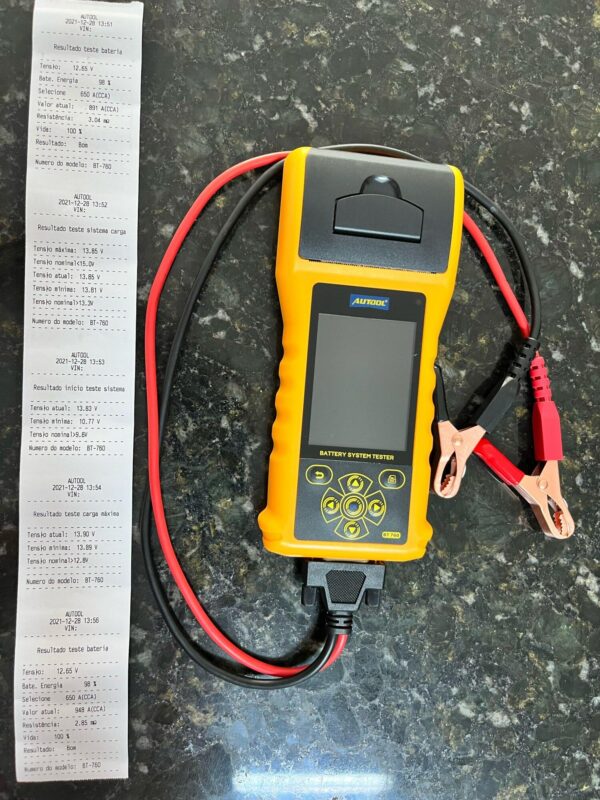 AUTOOL BT760 Battery Load Tester Printer