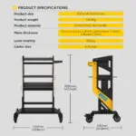 AUTOOL T22 3X Tier Rolling Tool Tiered Storage Cart
