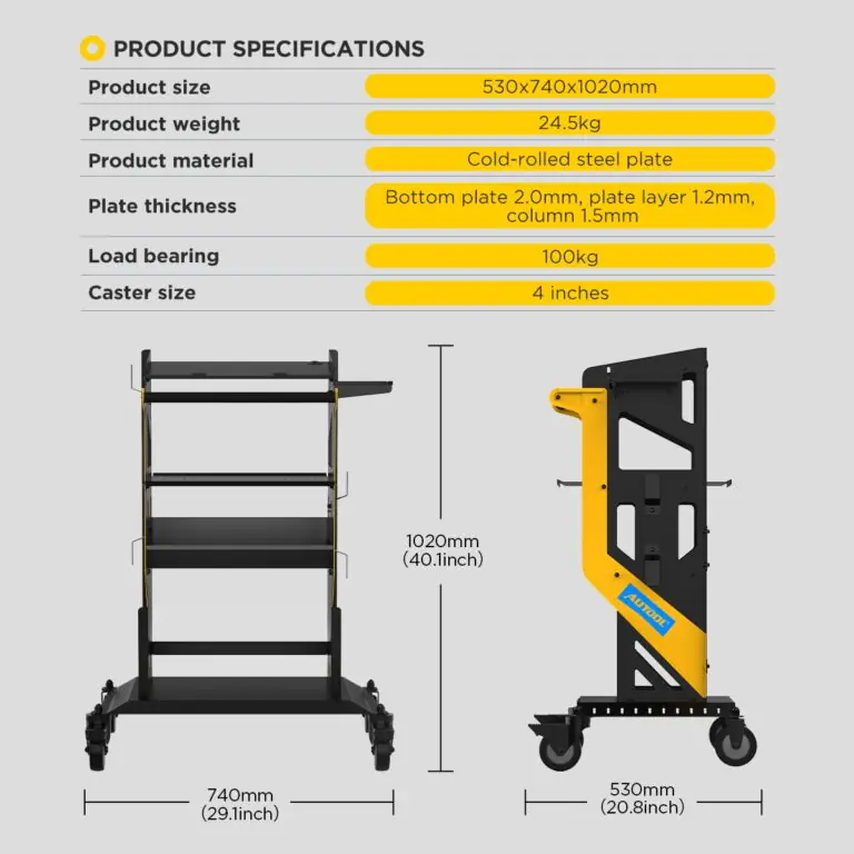 AUTOOL T22 3X Tier Rolling Tool Tiered Storage Cart