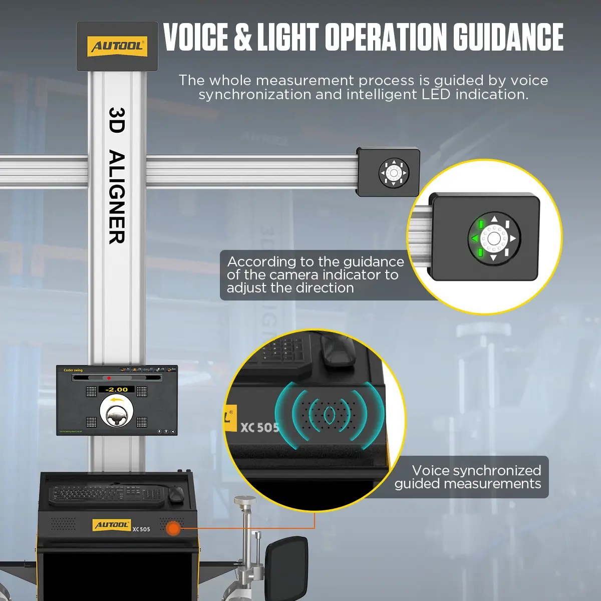 AUTOOL XC505 voice and light operation guidance