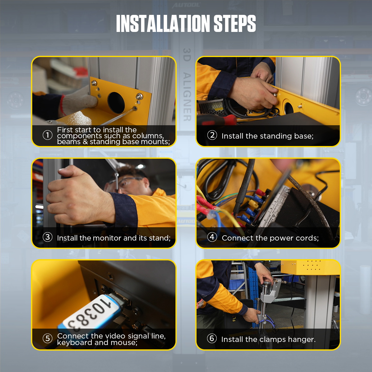 AUTOOL XC503 wheel aligner installation steps image