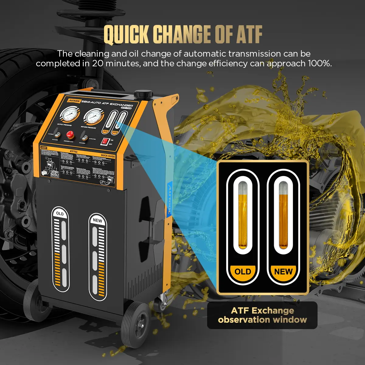 AUTOOL ATF702 quick change of ATF with oil observation window