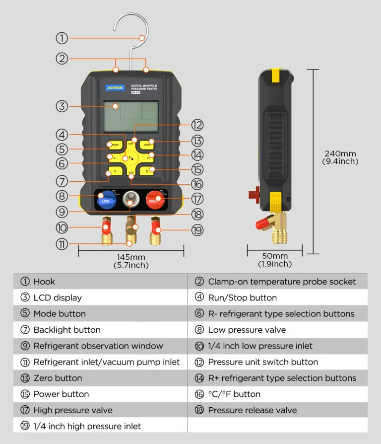 AUTOOL LM150 Digital Manifold Gauges Digital