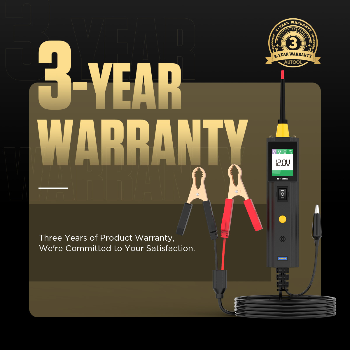 AUTOOL BT250 electrical system tester with 3 year warranty support
