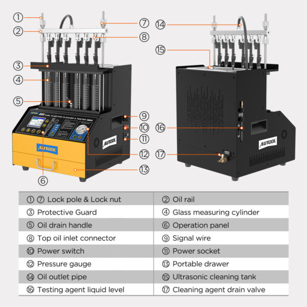 AUTOOL CT500 GDI EFI FSI Fuel Injector Cleaner and Tester