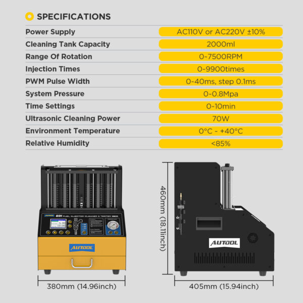 AUTOOL CT500 GDI EFI FSI Fuel Injector Cleaner and Tester