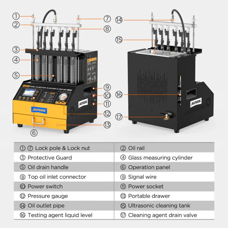 AUTOOL CT500 GDI/EFI/FSI Fuel Injector Cleaning Machine & Tester with Pulse Tests