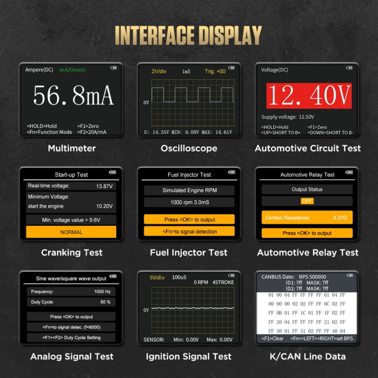 AUTOOL DM303 diagnostic interface for multimeter oscilloscope and automotive circuit tests