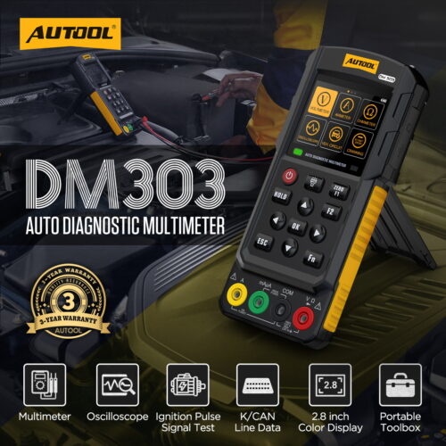 AUTOOL DM303 automotive diagnostic multimeter with twelve test functions