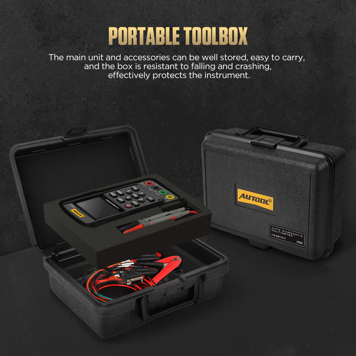 AUTOOL DM303 portable toolbox for main unit and accessories