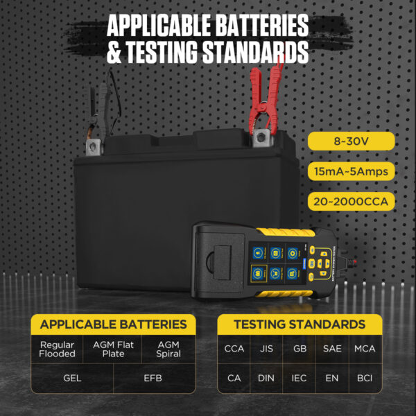 AUTOOL BT880 Car Load Battery Tester Leakage Test with Built-in Temperature Sensor