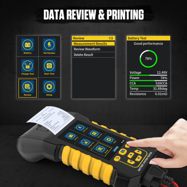 AUTOOL BT880 Car Load Battery Tester Leakage Test with Built-in Temperature Sensor