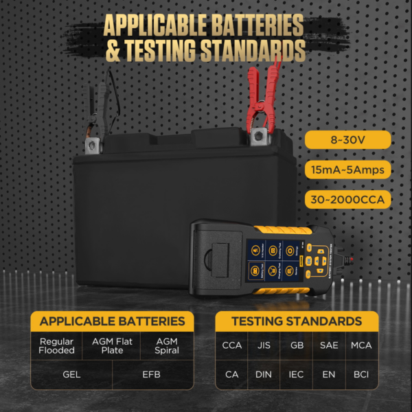 AUTOOL BT880 Car Load Battery Tester Leakage Test with Built-in Temperature Sensor