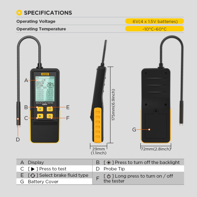AUTOOL AS502 Car Brake Fluid Tester For Water Content Testing