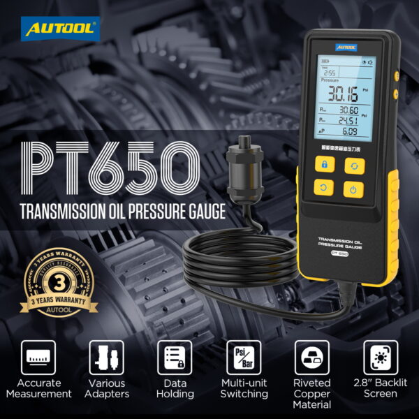 AUTOOL PT650 ATF Exchanger Transmission Oil Pressure Gauge