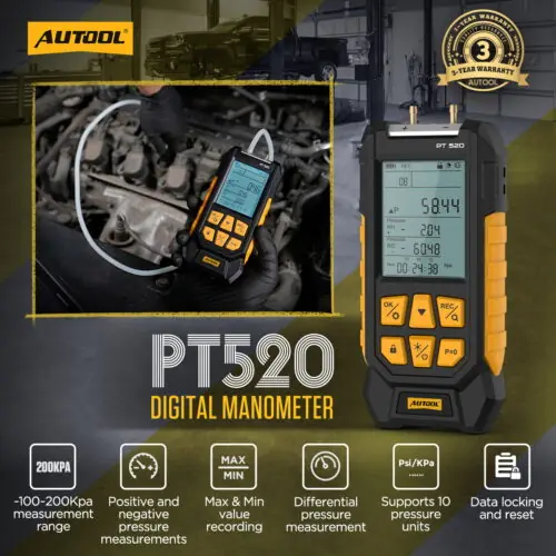 AUTOOL PT503 Mini Differential Pressure Gauge